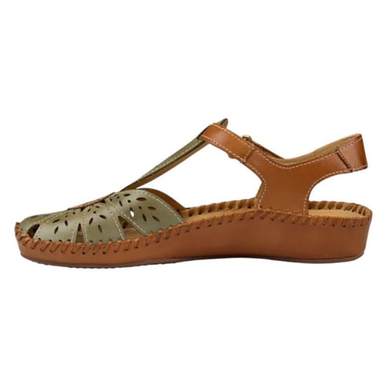 Pikolinos Damen-Keilsandalen P-Vallarta aus Leder, gepolstert - Grün - Image 3