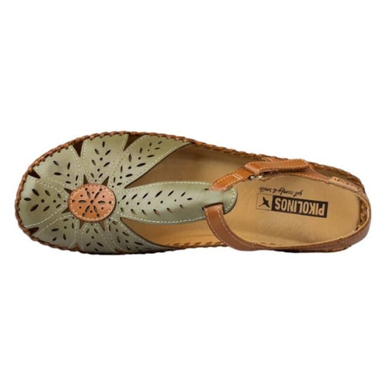 Pikolinos Damen-Keilsandalen P-Vallarta aus Leder, gepolstert - Grün - Image 6