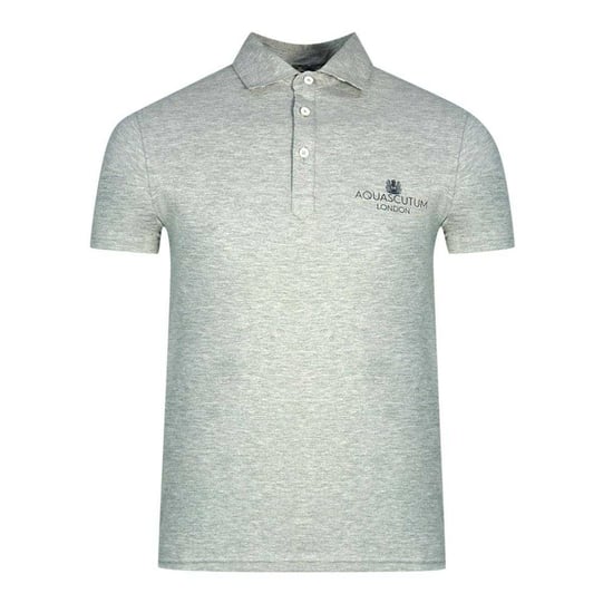 Aquascutum Unisex Erwachsenen London Bold Logo Polo-Shirt (Grau) - Image 1
