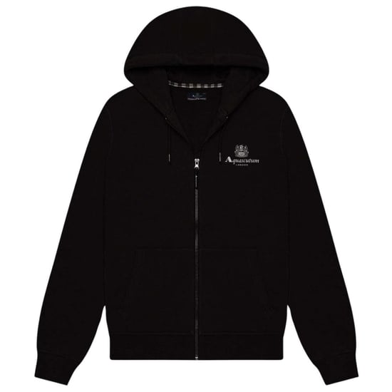 Aquascutum Herren Aktive Kleine Logo Vollzip-Hoodie (Schwarz) - Image 1