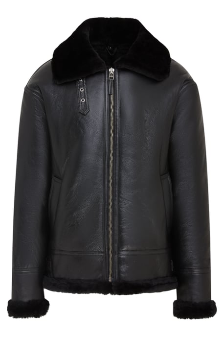 Herren Pilotenjacke B3, schwarz, Lammfell, Schaffell, WWII, Bomberjacke - Image 1