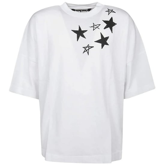 Palm Angels Herren Shooting Star Logo Oversized T-Shirt (Weiß) - Image 1