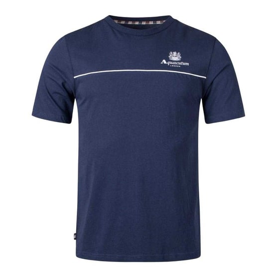 Aquascutum Herren T-Shirt mit Piping-Detail (Navy) - Image 1