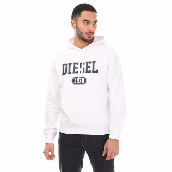 Diesel 1978 - Weißer Kapuzenpullover mit auffälligem Markenlogo - Image 1