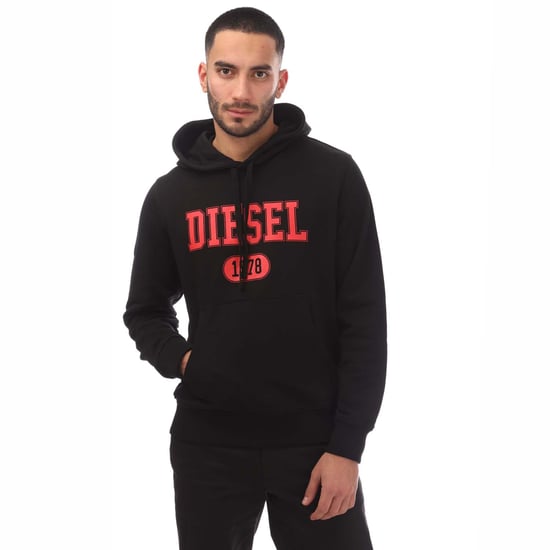 Diesel - Roter Kapuzenpullover mit schwarzem 1978-Logo - Image 1