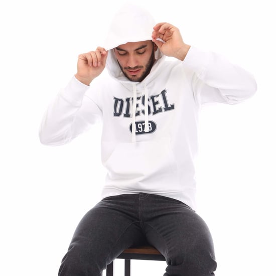 Diesel 1978 - Weißer Kapuzenpullover mit auffälligem Markenlogo - Image 4
