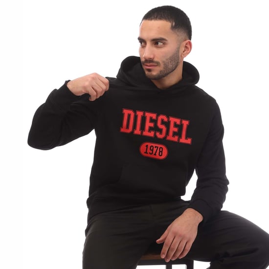 Diesel - Roter Kapuzenpullover mit schwarzem 1978-Logo - Image 4