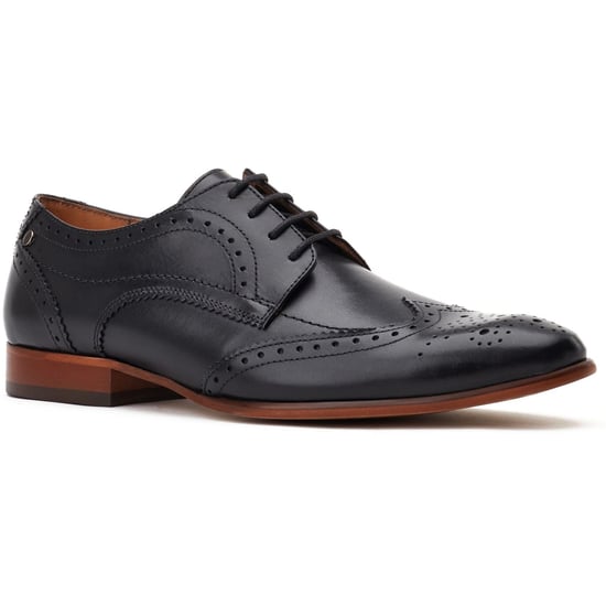 Base London Barbera Excel Leder Männer schwarze Brogues Schuhe - Image 1