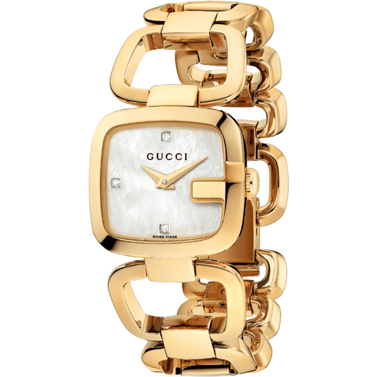 Gucci YA125513 G-Gucci Mother of Pearl Women's Watch - Elegant Gold-tone Design - Image 1