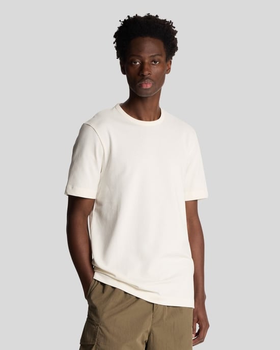 Lyle & Scott Wildlederbesetztes Piqué T-Shirt - Silber - Image 1