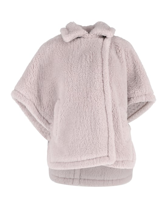 Max Mara Tebe Teddy-Cape aus hellgrauer Wolle - Image 1