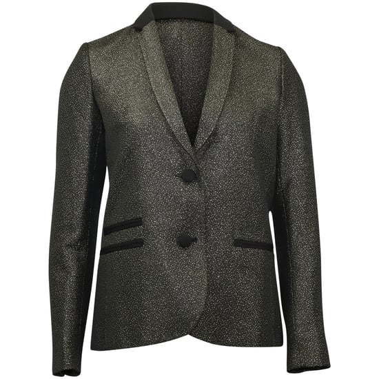 Zadig & Voltaire Vedax Dore Strukturierter Metallic-Blazer aus schwarzem Acryl - Image 1
