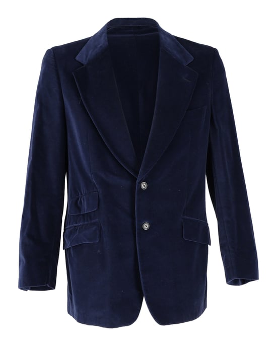 Gucci Einreiher-Samtblazer aus Baumwolle in Marineblau - Image 1