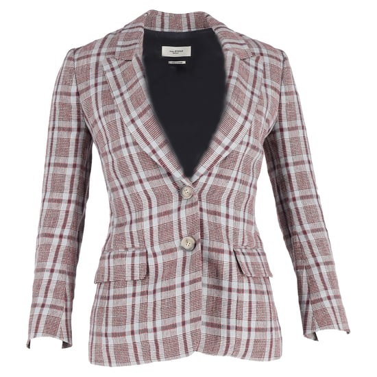 Isabel Marant Étoile Karierter Blazer aus Multicolor-Leinen - Image 1