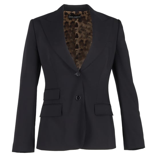 Dolce & Gabbana Gabardine Turlington Blazer aus schwarzer Schurwolle - Image 1