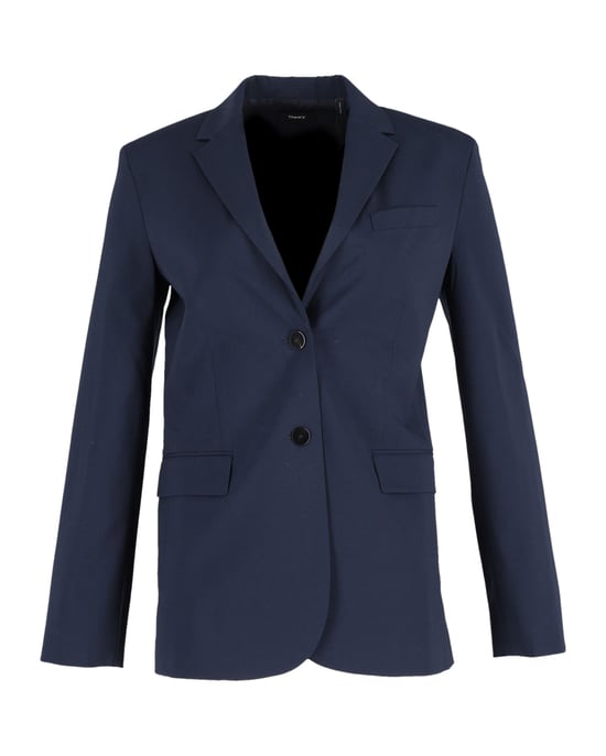 Theory Einreiher Blazerjacke aus navyblauem Polyester - Image 1