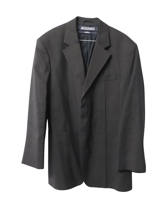 Jacquemus La Veste D'Homme Blazer aus schwarzem Hanf - Image 1