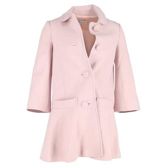 Red Valentino Mantel mit ausgestelltem Saum aus pinker Wolle - Image 1