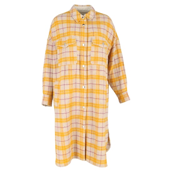 Isabel Marant Fontia Karierte Knopfmantel aus gelber Wolle - Image 1