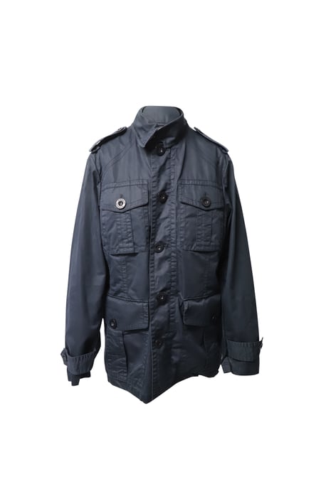 Burberry Einreihige Jacke aus navyblauer Baumwolle - Image 1