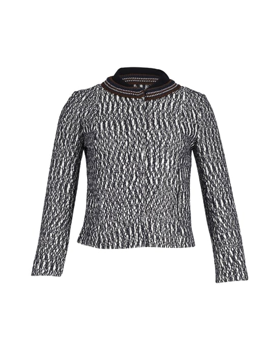 Tory Burch Tweed-Jacke aus schwarzer und weißer Baumwolle - Image 1