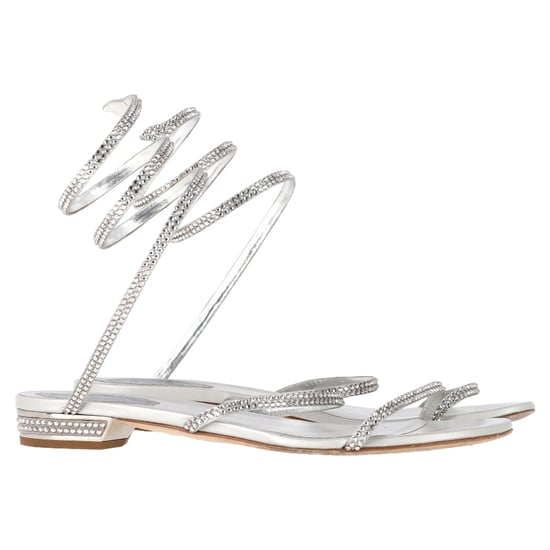 Rene Caovilla Cleo Flache Spiralsandalen aus silbernem Leder - Image 1