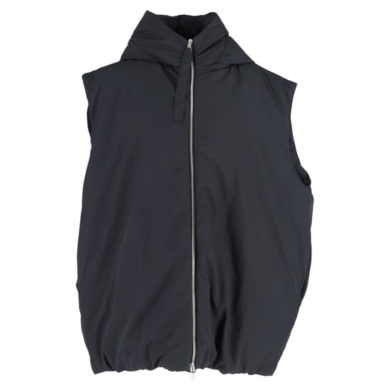 Jil Sander Kapuzen-Daunenweste aus schwarzem recyceltem Polyester - Image 1