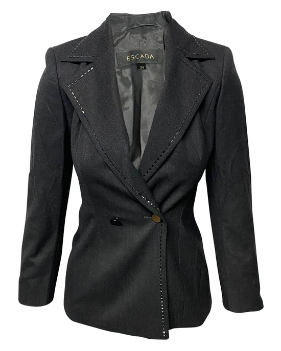 Escada Black Stone Hosenanzug-Set aus schwarzer Wolle - Image 1