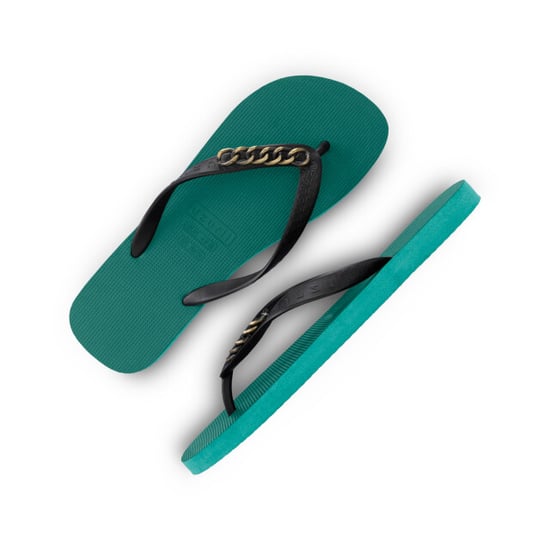 Goldene kleine Flip-Flops, Waldgrün - Image 1