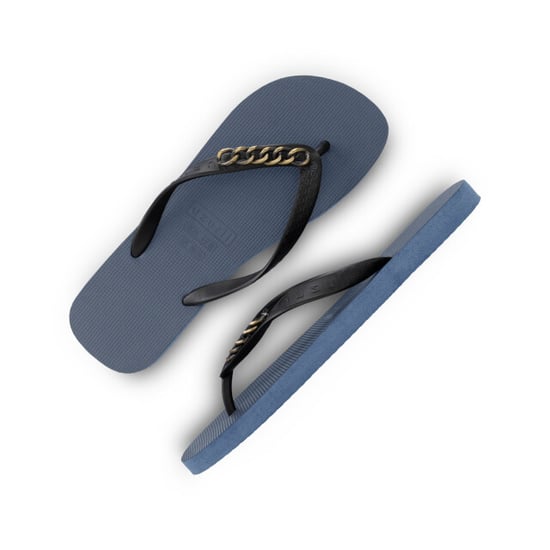 Goldene kleine Flip-Flops, marineblau - Image 1