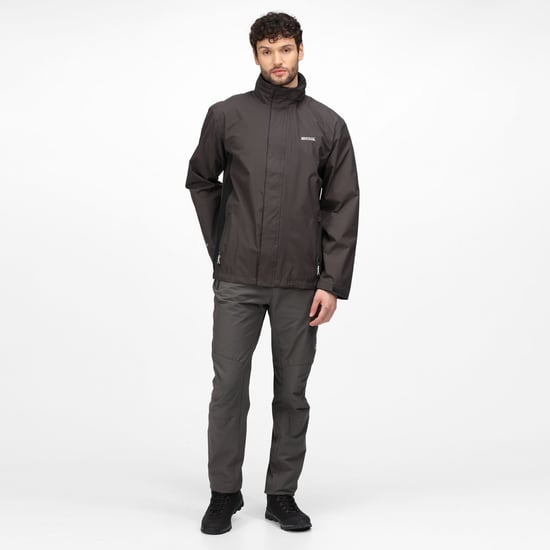 Regatta Great Outdoors Herren Outdoorjacke Matt mit Kapuze, wasserfest (Asche/Schwarz) - Image 5