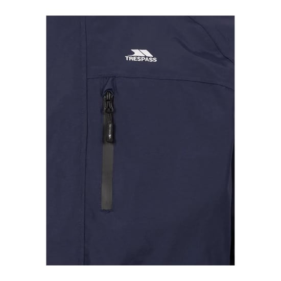 Trespass Mens Corvo Hooded Full Zip wasserdichte Jacke / Mantel (Navy) - Image 3