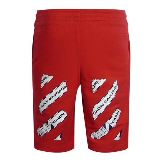 Off-White Herren Tape Sweatshorts (Rot) - Image 2