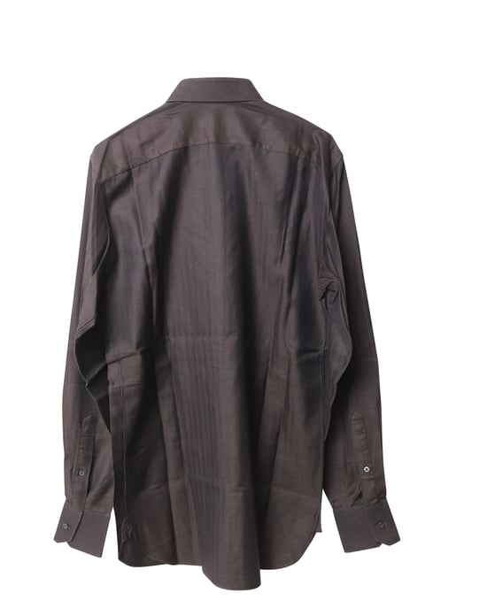 Gucci Fischgräten-Button-Down-Hemd aus tiefburgunderfarbener Baumwolle - Image 2