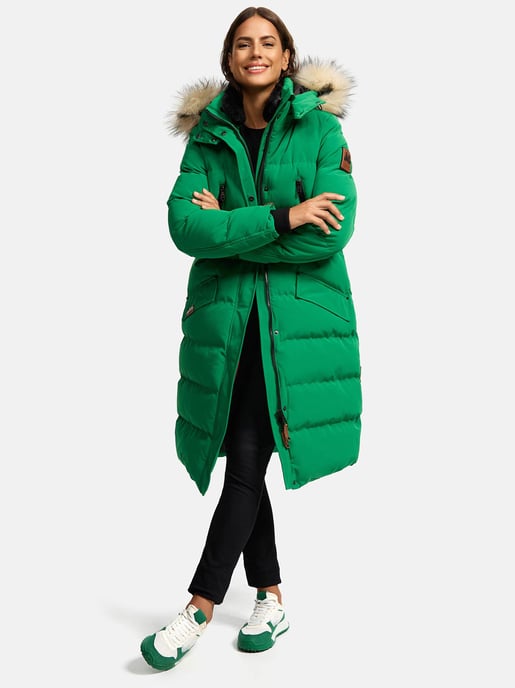 Marikoo Damen Winterjacke – Schneesternchen, lang mit Kapuze & Fellkragen - Image 2