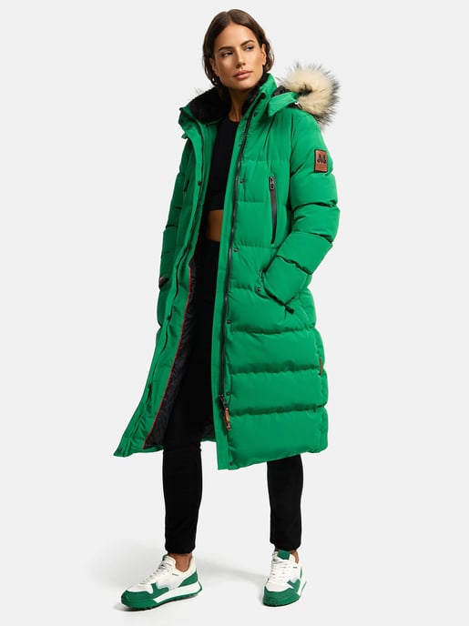 Marikoo Damen Winterjacke – Schneesternchen, lang mit Kapuze & Fellkragen - Image 3