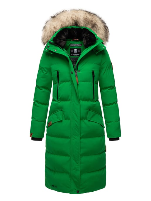 Marikoo Damen Winterjacke – Schneesternchen, lang mit Kapuze & Fellkragen - Image 5