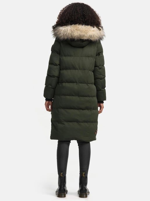 Marikoo Damen Winterjacke – Schneesternchen, lang mit Kapuze & Fellkragen - Image 4