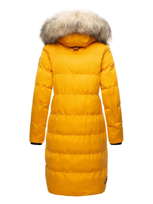 Marikoo Damen Winterjacke – Schneesternchen, lang mit Kapuze & Fellkragen - Image 4