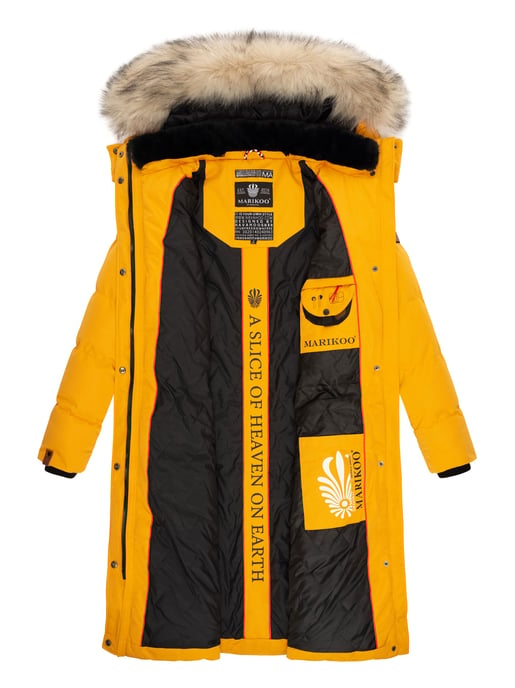 Marikoo Damen Winterjacke – Schneesternchen, lang mit Kapuze & Fellkragen - Image 6