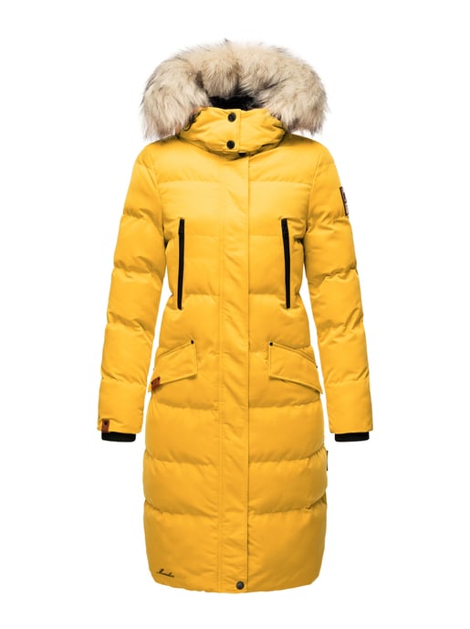 Marikoo Damen Winterjacke – Schneesternchen, lang mit Kapuze & Fellkragen - Image 6