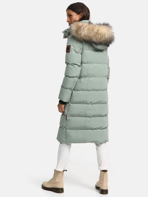 Marikoo Damen Winterjacke – Schneesternchen, lang mit Kapuze & Fellkragen - Image 4