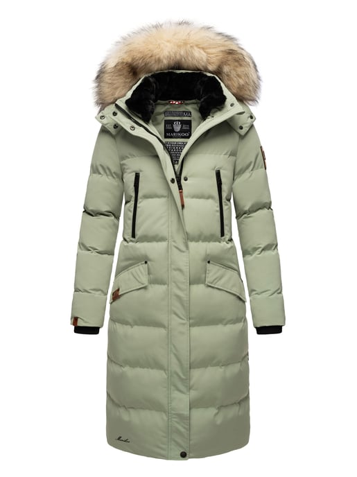 Marikoo Damen Winterjacke – Schneesternchen, lang mit Kapuze & Fellkragen - Image 5
