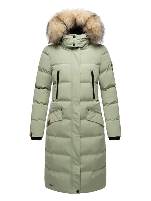 Marikoo Damen Winterjacke – Schneesternchen, lang mit Kapuze & Fellkragen - Image 6