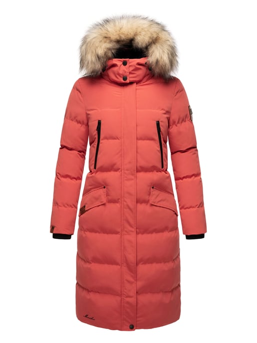 Marikoo Damen Winterjacke – Schneesternchen, lang mit Kapuze & Fellkragen - Image 6