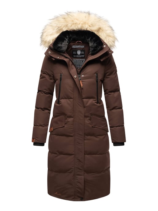 Marikoo Damen Winterjacke – Schneesternchen, lang mit Kapuze & Fellkragen - Image 5
