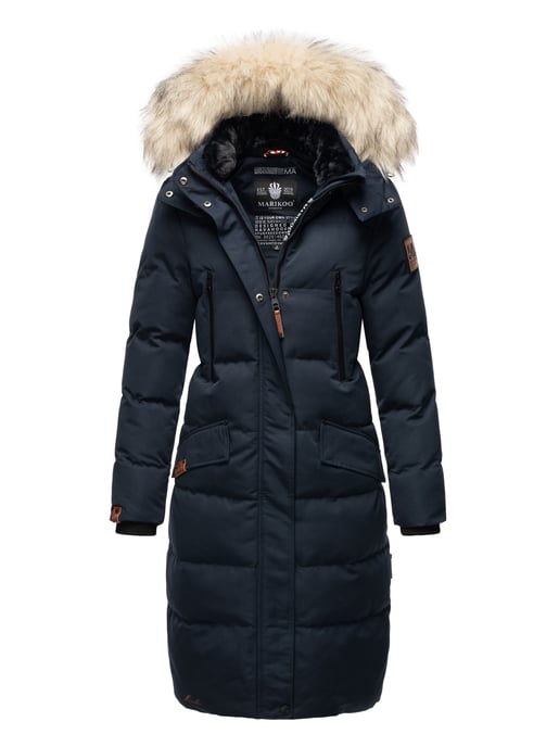 Marikoo Damen Winterjacke – Schneesternchen, lang mit Kapuze & Fellkragen - Image 5