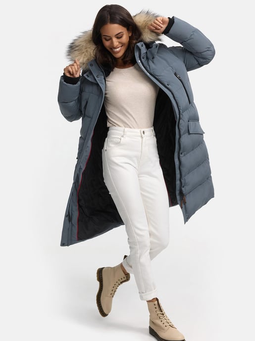 Marikoo Damen Winterjacke – Schneesternchen, lang mit Kapuze & Fellkragen - Image 2