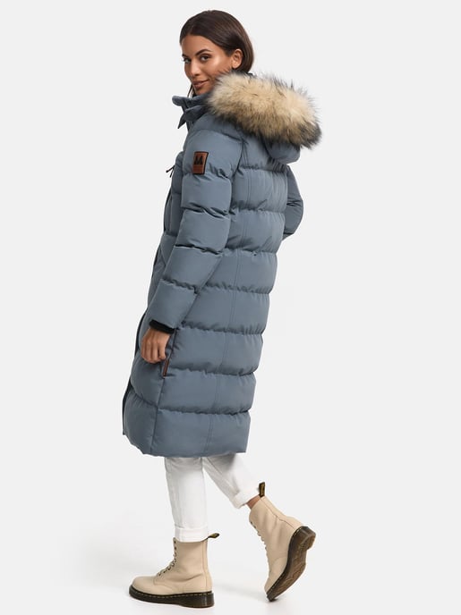 Marikoo Damen Winterjacke – Schneesternchen, lang mit Kapuze & Fellkragen - Image 4