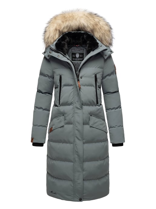 Marikoo Damen Winterjacke – Schneesternchen, lang mit Kapuze & Fellkragen - Image 5